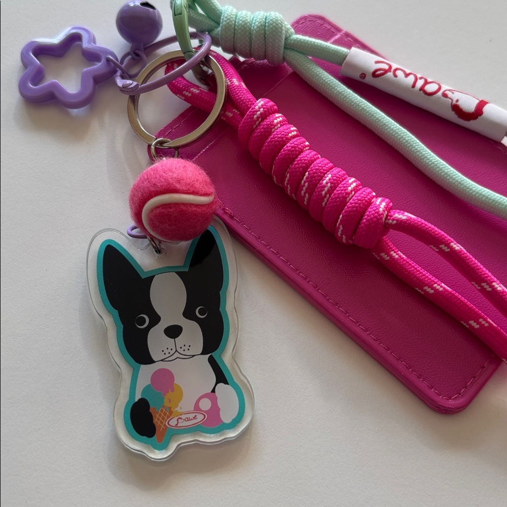 🔑Handmade Boston Terrier Cardholder and Keychain
